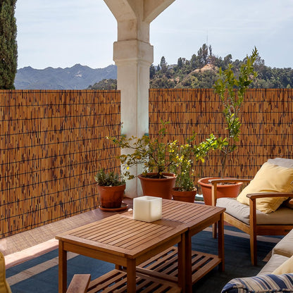 Natural Reed Fencing,4FT X 16.4FT Reed Screen Balcony Reed Fence Bamboo Screen Fencing for Outdoor Backyard Patio（Brown）