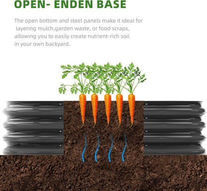 DaisyVibe Raised Garden Bed Kit, Planter Raised Garden Boxes Outdoor, Oval Large Metal Raised Garden Beds for Vegetables Flowers (Grey, 5ftx2ftx1ft)