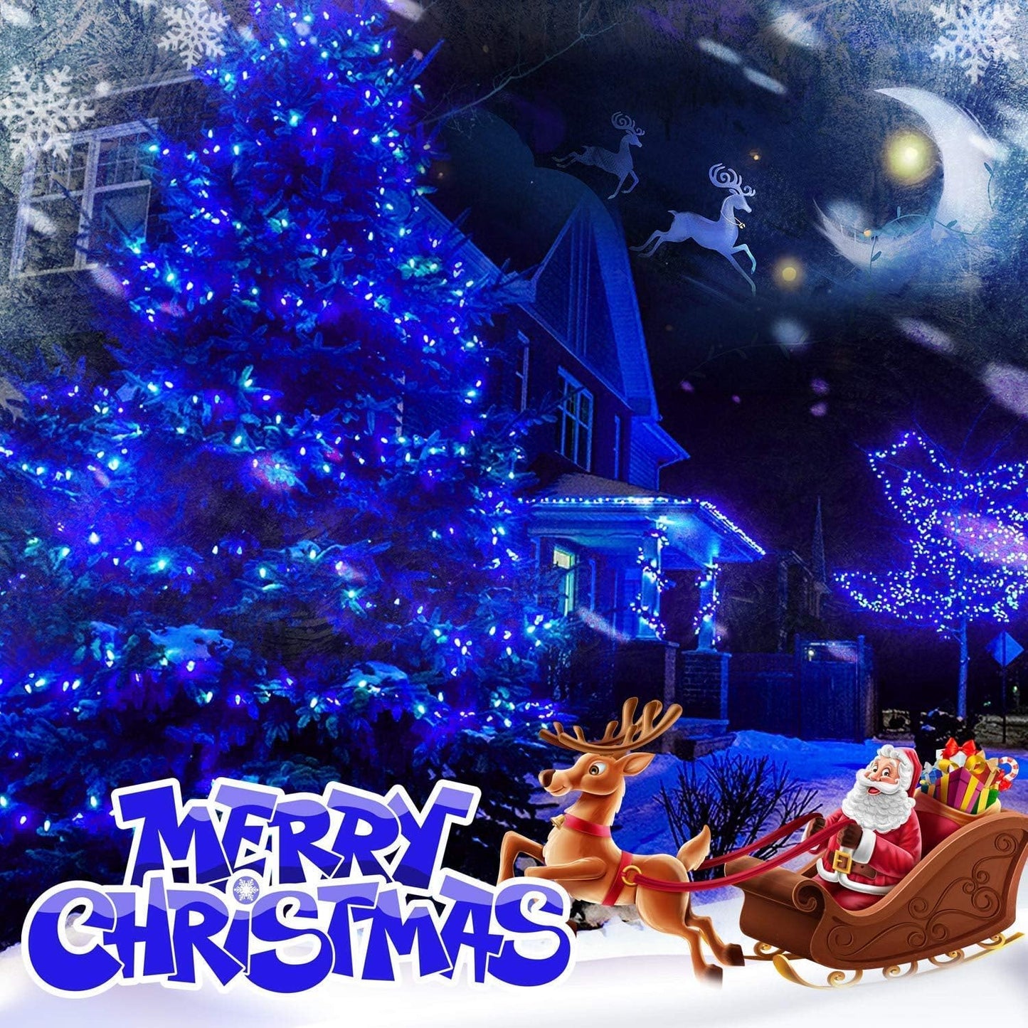 33FT 100 LEDs String Lights Waterproof Fairy Lights 8 Modes with Memory 30V UL Certified Power Supply for Home, Garden, Wedding, Party, Christmas Decoration Indoor Outdoor (Blue)