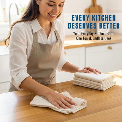 WHITEWRAP Flour Sack Towels| Tea Towel for Crafts| Kitchen Dish Cotton Blank Towel for Embroidery|Baking Bread Proofing Linen Cover| Thick Absorbent Quick Dry| 3 Pack 18"x28"Natural