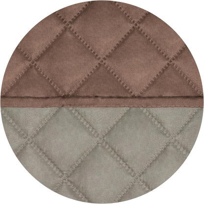 PureFit Reversible Quilted Sofa Cover, Water Resistant Slipcover Furniture Protector, Washable Couch Cover with Non Slip and Elastic Straps for Kids, Dogs, Pets (Oversized Loveseat, Brown/Beige)