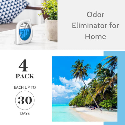 Air Deodorizer, 4 Pack, Ocean Scent, Odor Eliminator for Small Area Closets Bathroom Pets Strong Odor, Up to 120 Days