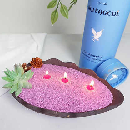 Lavender Scented Purple Pearled Candle 18oz Luxury Sand Candle Granulated Wax - 30 Cotton Wicks - Wax for Candle Making Decorative Candles Smooth and Clean Burning Lasts up to 120 Hours