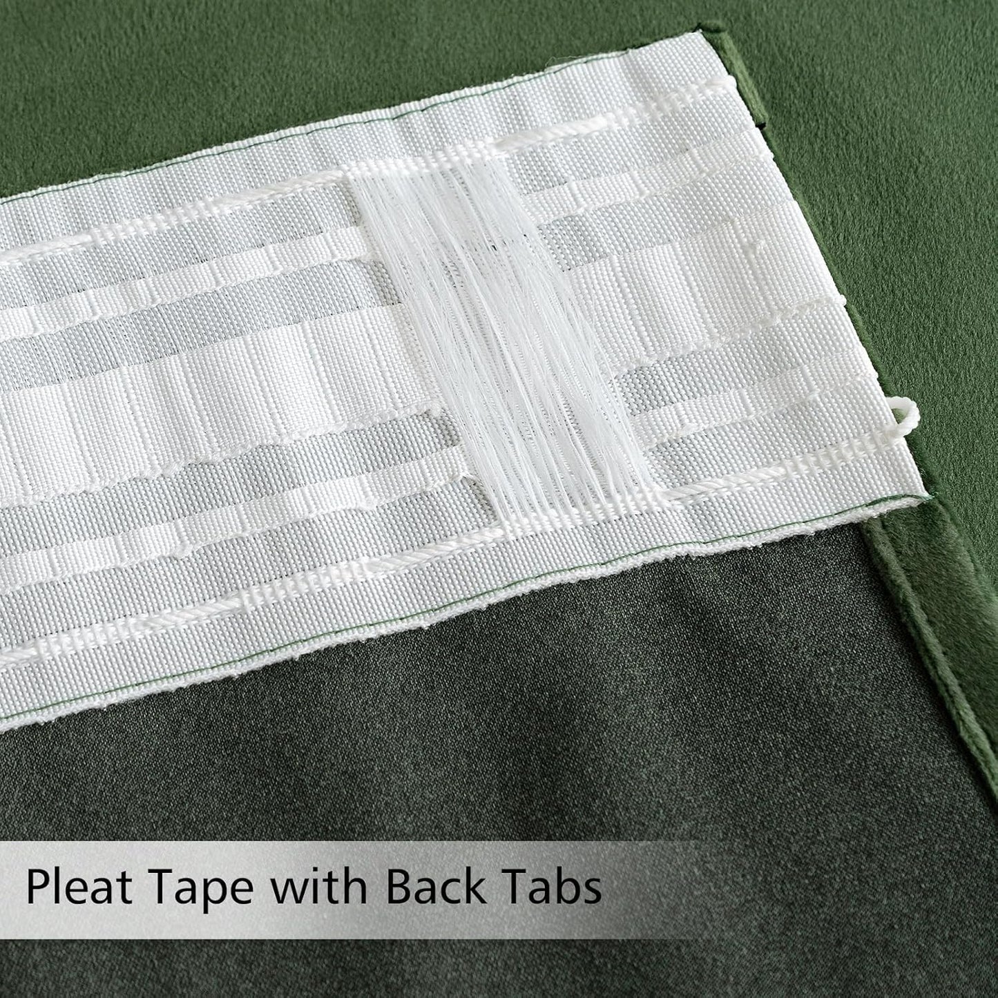 MIULEE Olive Green Velvet Curtains 96 inches 2 Panels - Pinch Pleated Luxury Room Darkening Blackout Window Drapes for Bedroom Living Room Thermal Insulated Super Soft, Back Tab Rod Pocket