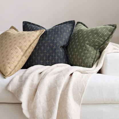 ZWJD 12x20 Pillow Covers Set of 2 Soft Polyester Textured Pillow Covers with Stylish Flange Edge Cozy Farmhouse Throw Pillows for Couch Bed Sofa Living Room