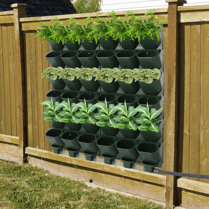 Wall Mounted Vertical Garden Planter, 6 Row 36 Plant Grow Pots, Self-Watering Vertical Planters with Timer, Indoor Outdoor Green Wall Decoration for Strawberries Flowers Herbs