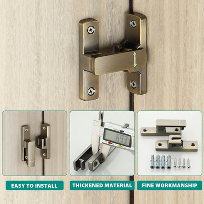 90/180 Degree Flip Latch Gate Latch, Heavy Duty Black Safety Door Lock Enhanced Security Flip Latch Lock Hardware for Interior Door Front Door Barn Garden Fence Window Bathroom Cabinet