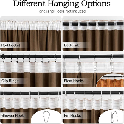 MIULEE Velvet Curtains 90 inches - Pinch Pleat Luxury Room Darkening Curtains for Bedroom Living Room Thermal Insulated Super Soft Window Drapes Rod Pocket, Gold Brown, W52 x L90 inch, 2 Panels