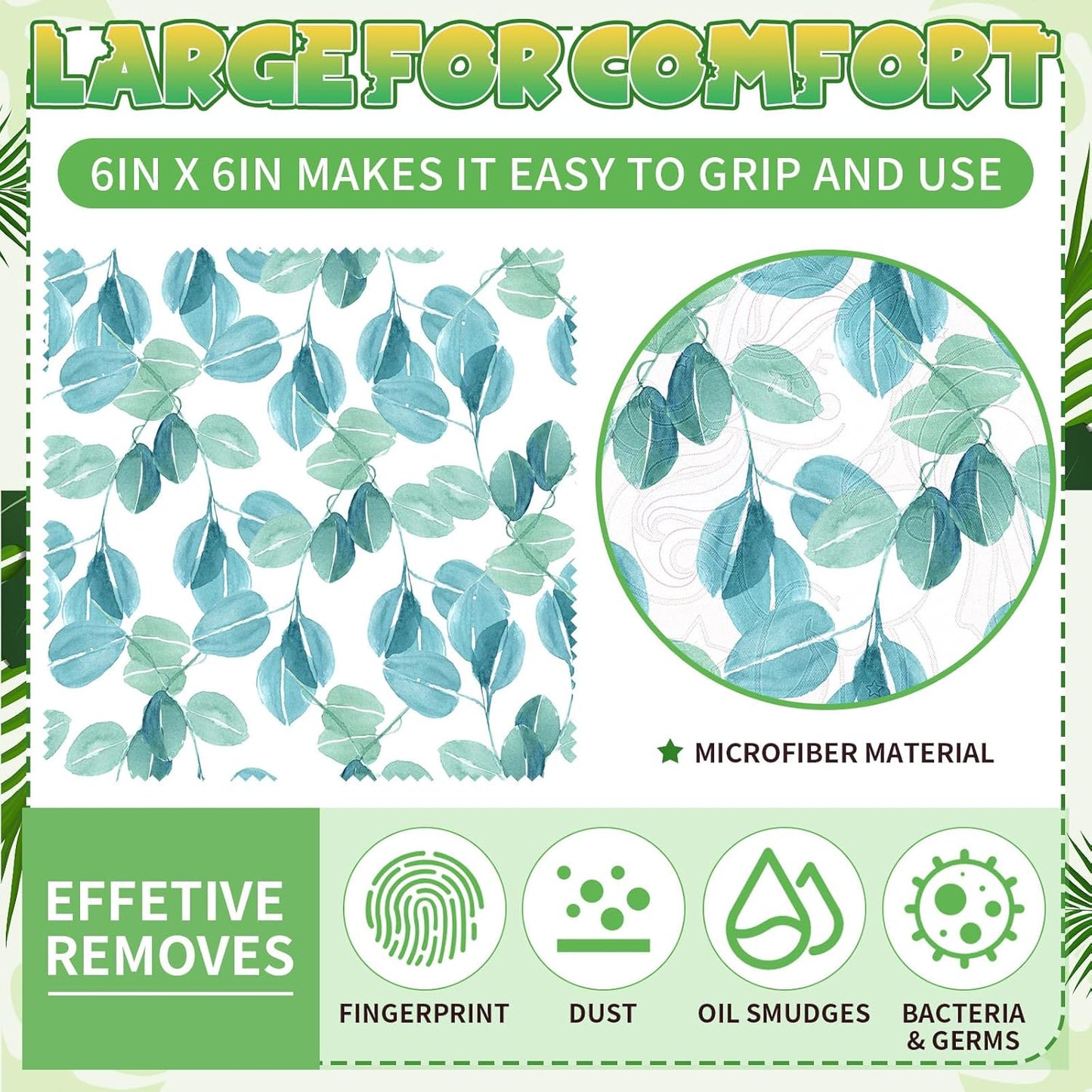 Sinmoe 20 Pcs Microfiber Cleaning Cloth for Glasses Plant Microfiber Cloth Soft Multicolor Glasses Cleaner for Eyeglasses Camera Lens Cell Phone Screens,6 x 6 Inches