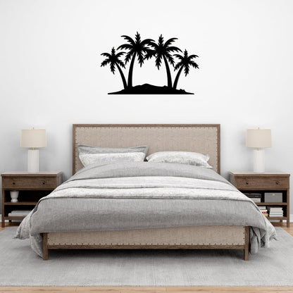 METALPLEX Palm Tree Metal Wall Art - Durable And Rust-free Indoor & Outdoor Aluminum Composite Wall Decor - Home Decor Wall Art For Living Room And Bedroom Decorations - Black (23"x14.7")