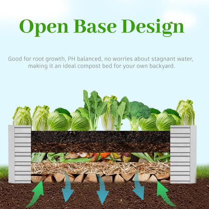 6x3x2 ft Raised Garden Bed, Large Metal Planter Raised Beds, Planters for Outdoor Plants for Vegetables, Flowers, Herbs, Fruits, and Succulents.(4 Pcs)