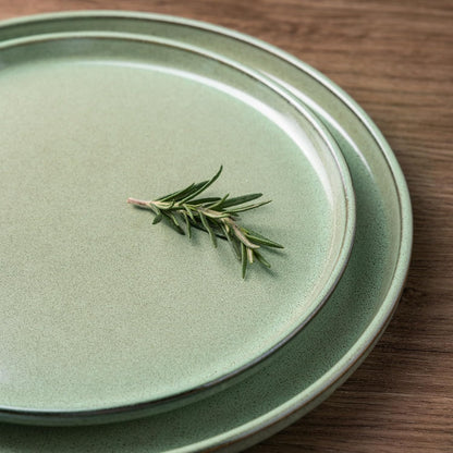 GBHOME Ceramic Dinnerware Sets for 8, 24 Pieces Stoneware Plates and Bowls Sets, Scratch Resistant Dishes, Dishwasher & Microwave Safe-Pastel Green