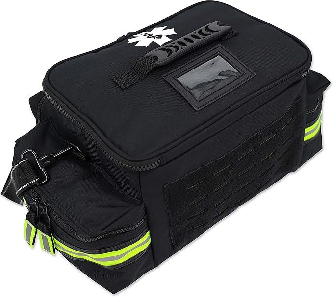 Lightning X Products Lightning X Mid-Sized First Responder EMT Bag | LXMB25 Fully Stocked w/ 240+ Aid, EMS & Trauma Supplies - Black