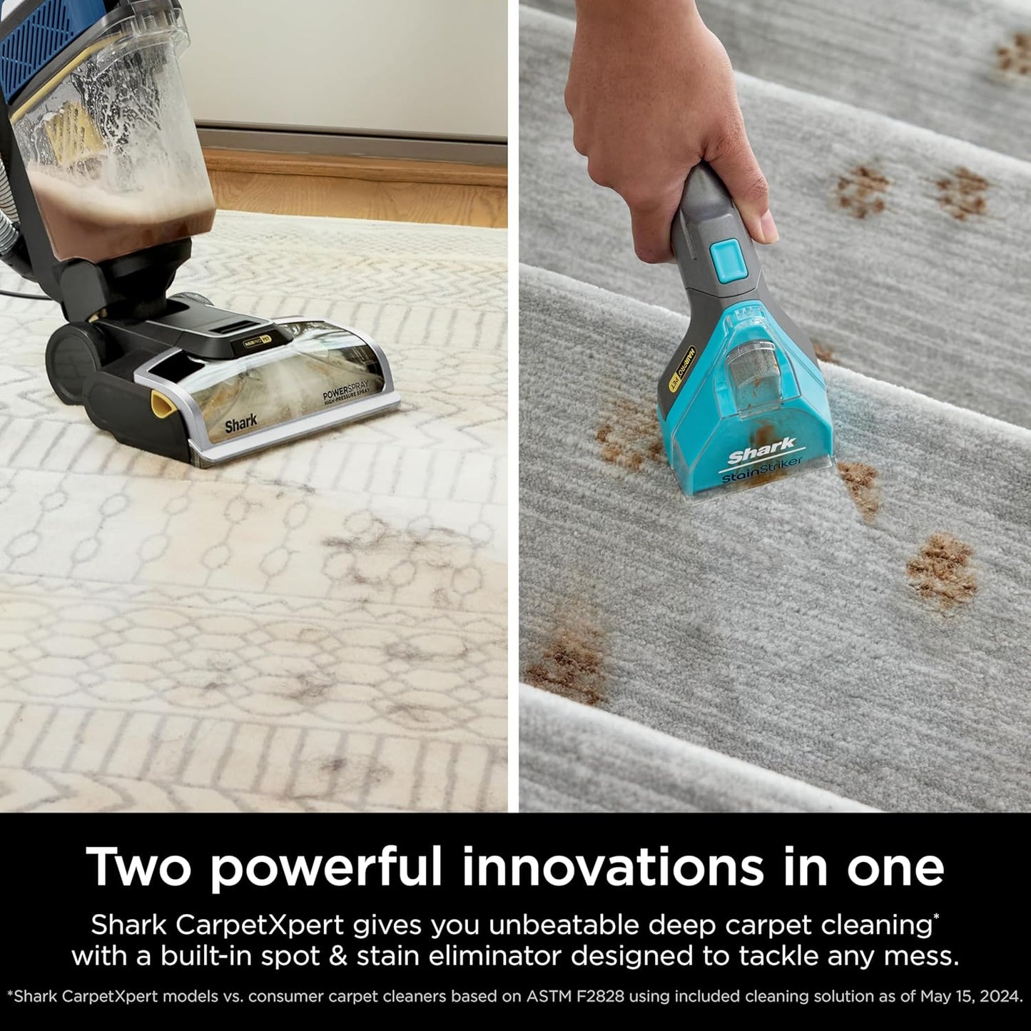 Shark CarpetXpert HairPro with StainStriker Upright Carpet, Area Rug & Upholstery Cleaner, Perfect for Pets & Hair Removal, Carpet Shampooer, 5 Cleaning Tools, Pet Cleaning Solution, Navy, EX304