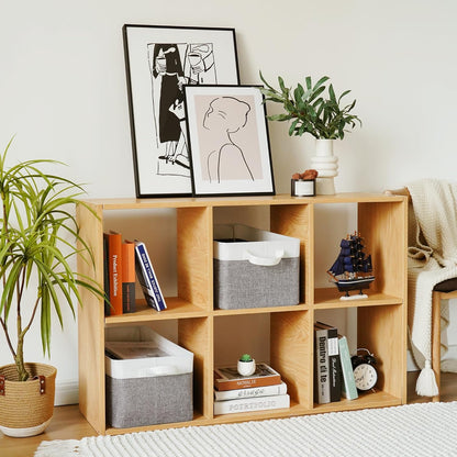 GRANNY SAYS Storage Baskets for Shelves, Closet Organizer Bins, Clothes Storage Bins with Metal Frame, Large Baskets for Organizing and Storage, Collapsible, Gray&White, 2-Pack