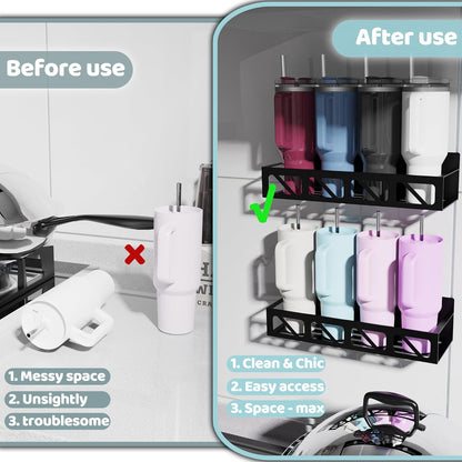 Magnetic Spice Rack Organizer for Fridge Seasoning Organizer for Kitchen storage with Screw or Adhesive Hanging,Magnetic Shelf with Hook for Refrigerator and Oven (2pack)