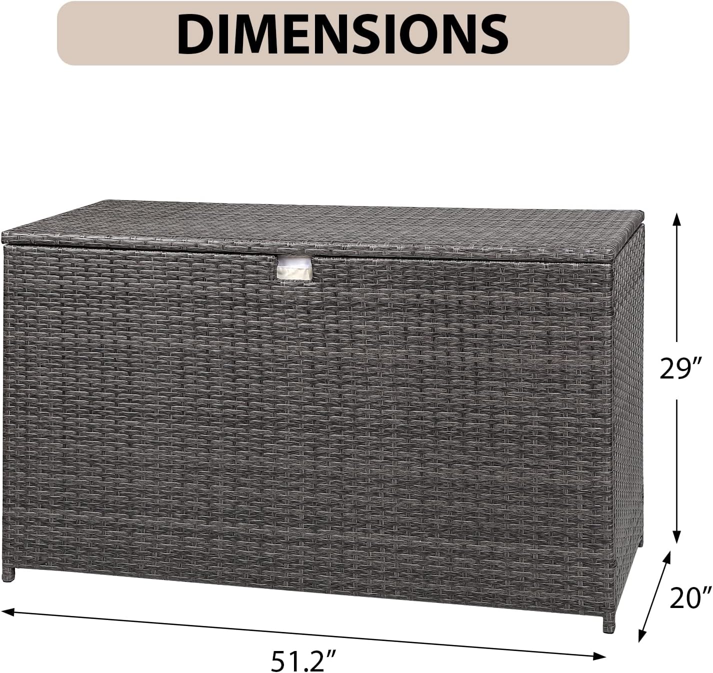 Super Patio Outdoor Patio Storage Box Waterproof, 120 Gallon Large Deck Box Wicker Storage Bin for Cushions, Garden Tools, Gray