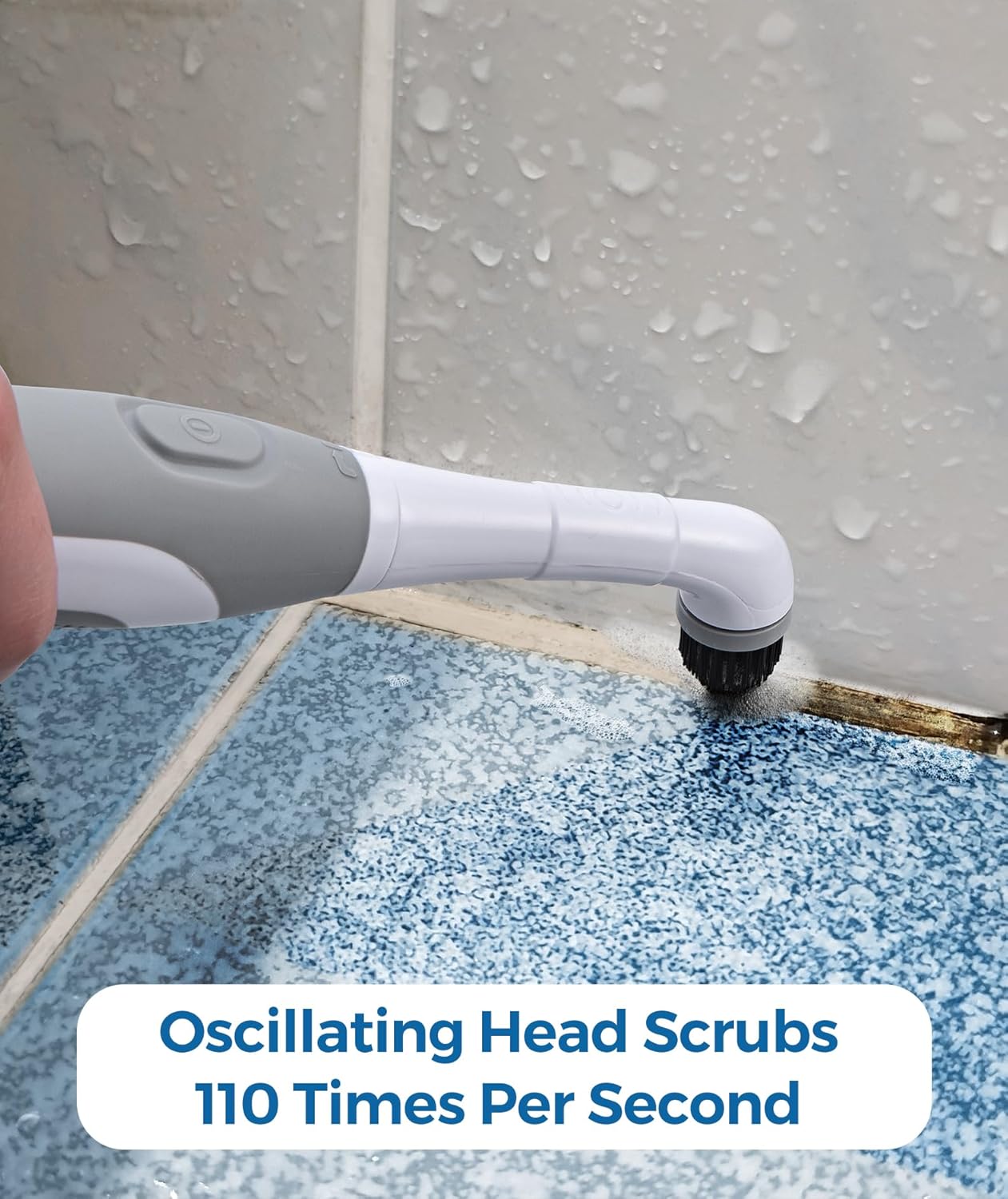 kHelfer Electric Cleaning Brush with Battery Power, KH6A Small Electric Grout Brush&5 Replacement Brush, Lightweight Waterproof Stainless Steel Wire Brush for Grout, Tile, Corner, Kitchen, Bathroom