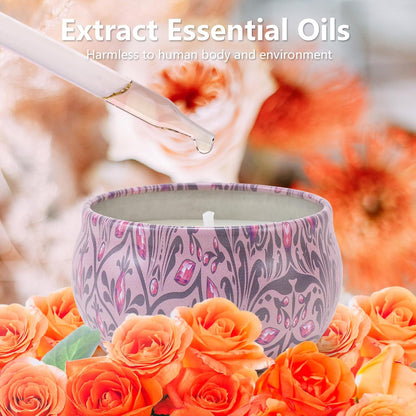 Candles Gifts for Women 3 Pack 2.5 oz Natural Floral Lavender Cherry and Rose Candles Set, Aromatherapy Candles for Home Scented, Portable Small Jar Candles Set for Travel, Spa, Bath, Yoga