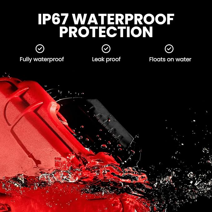 NANUK 908 Waterproof First Aid Box Empty – Durable, Medical First Aid Organizer Case, IP67-Rated, Dustproof, Impact-Resistant, and Floats (9.5" x 7.5" x 7.5") – Red