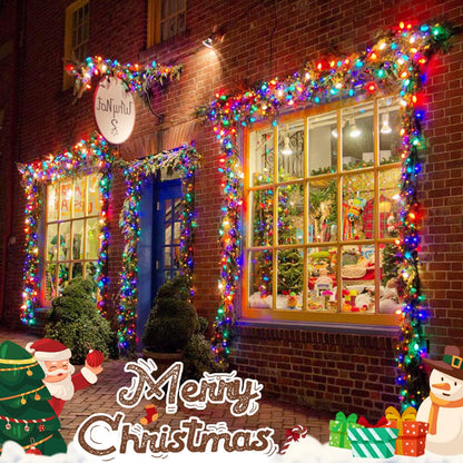 JMEXSUSS Multicolor Christmas Lights Battery Operated with 8 Modes Remote Waterproof, 33ft 100 LED Battery Christmas Lights Indoor Outdoor for Tree Home Party Room Garden Decor