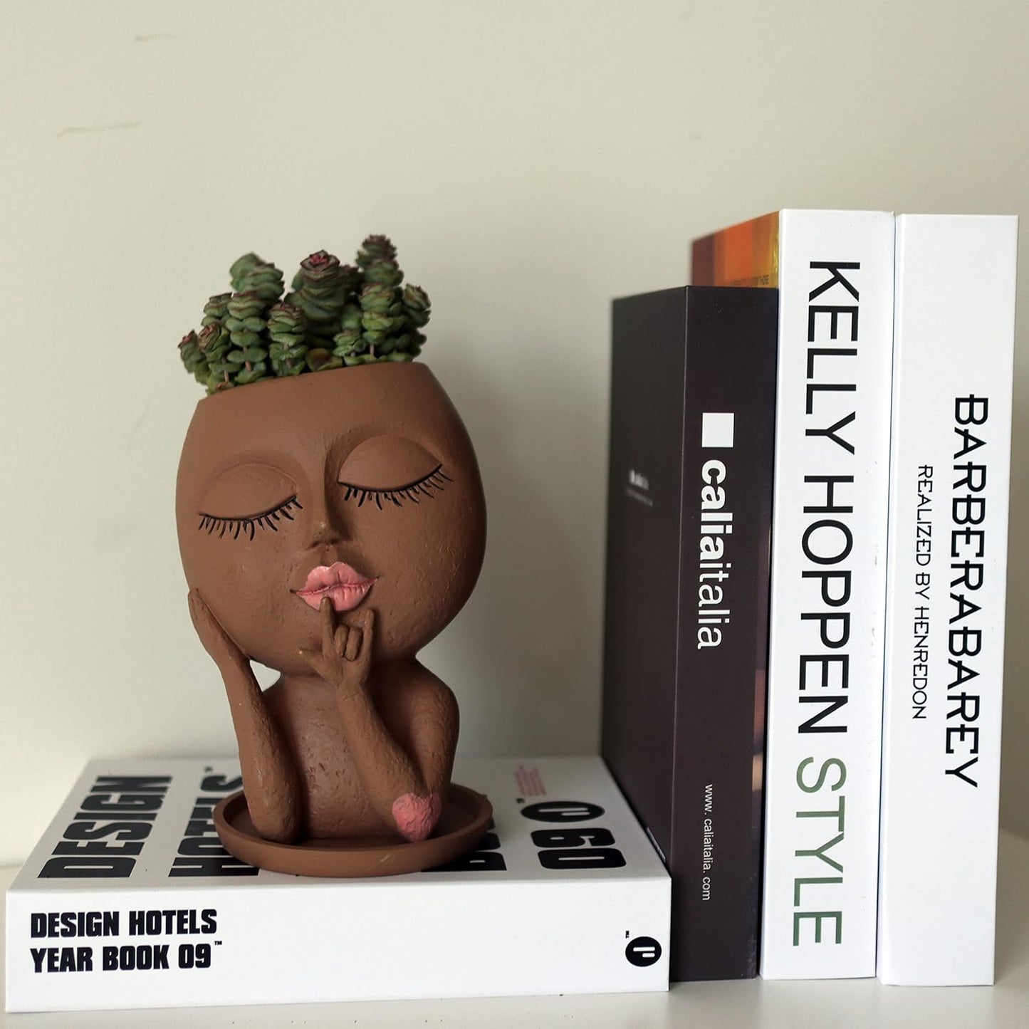 Face Flower Pots Head Planter, Cute Resin Planters for Indoor Outdoor Plants, Macetas para Plantas Funny Head Plant Pot