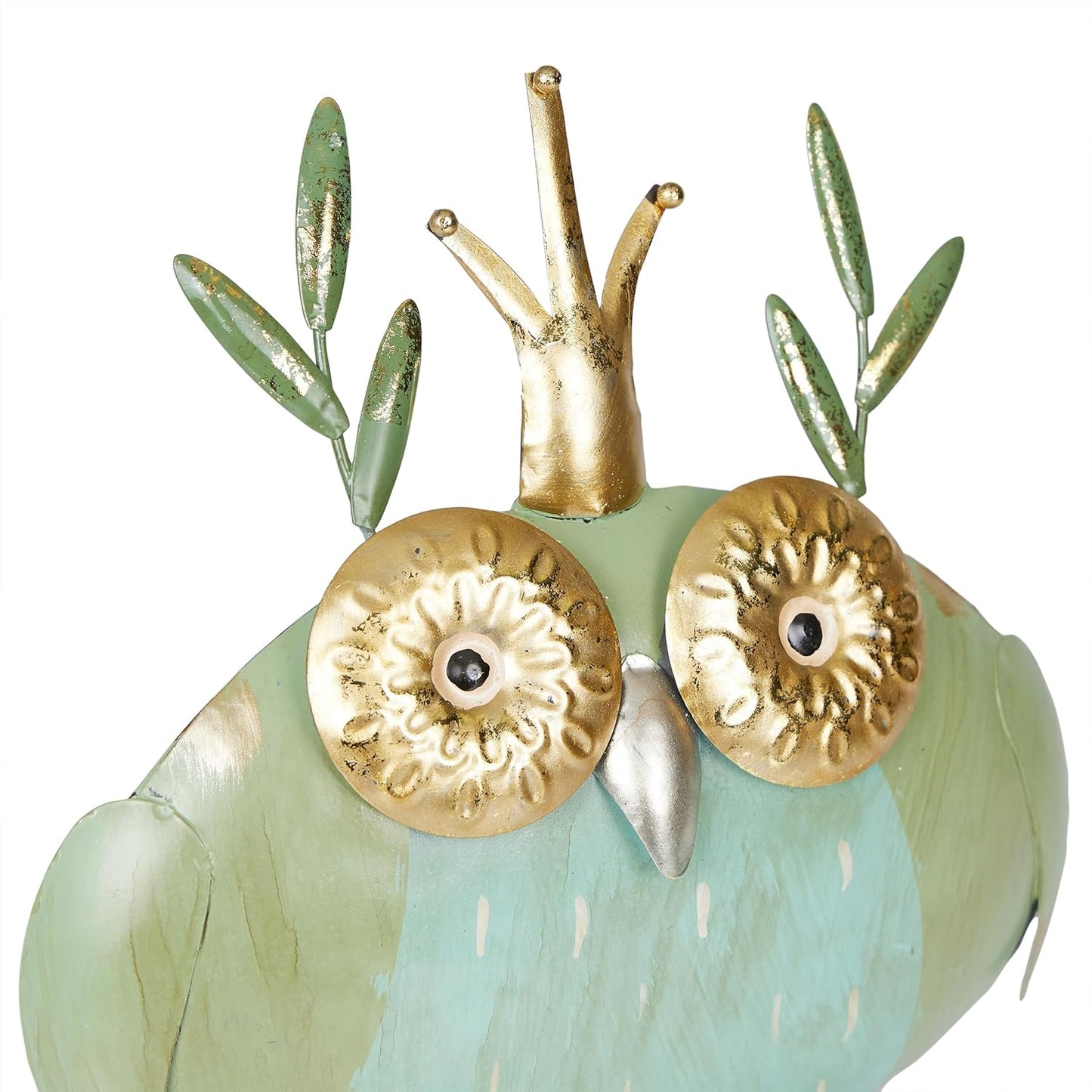 Alpine Corporation MCC808HH Metal Owl Queen, Whimsical Animal Outdoor Décor for Patio, Lawn & Garden, 8"H, Multicolor