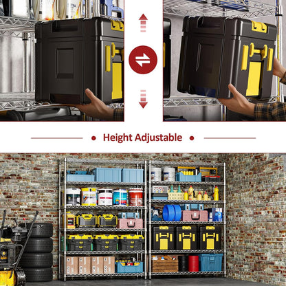 IZEUK 6-Tier Heavy Duty Metal Wire Shelving Unit, Adjustable Storage Rack Organizer for Garage, Kitchen, Office, Pantry, Warehouse (Chrome, 17.7" D x 47.2" W x 82.7" H)