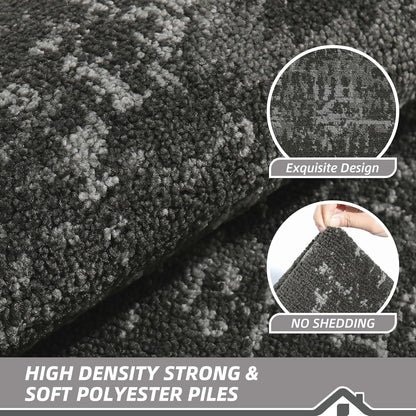 BEQHAUSE Dirt Trapper Door Mat 32"x48" Non-Slip Door Mats Washable Entryway Rugs Stain Resistant Doormat Absorbent Welcome Floor Mat for Front Back Door, Muddy Wet Shoes & Paws,Dark Grey