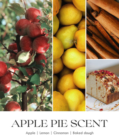 AOOVOO Apple Pie Scented Candles for Women - Aromatherapy Candle with Crystals Inside, 10oz Soy Candles for Home Scented, Birthday Gifts Candle for Women Mom