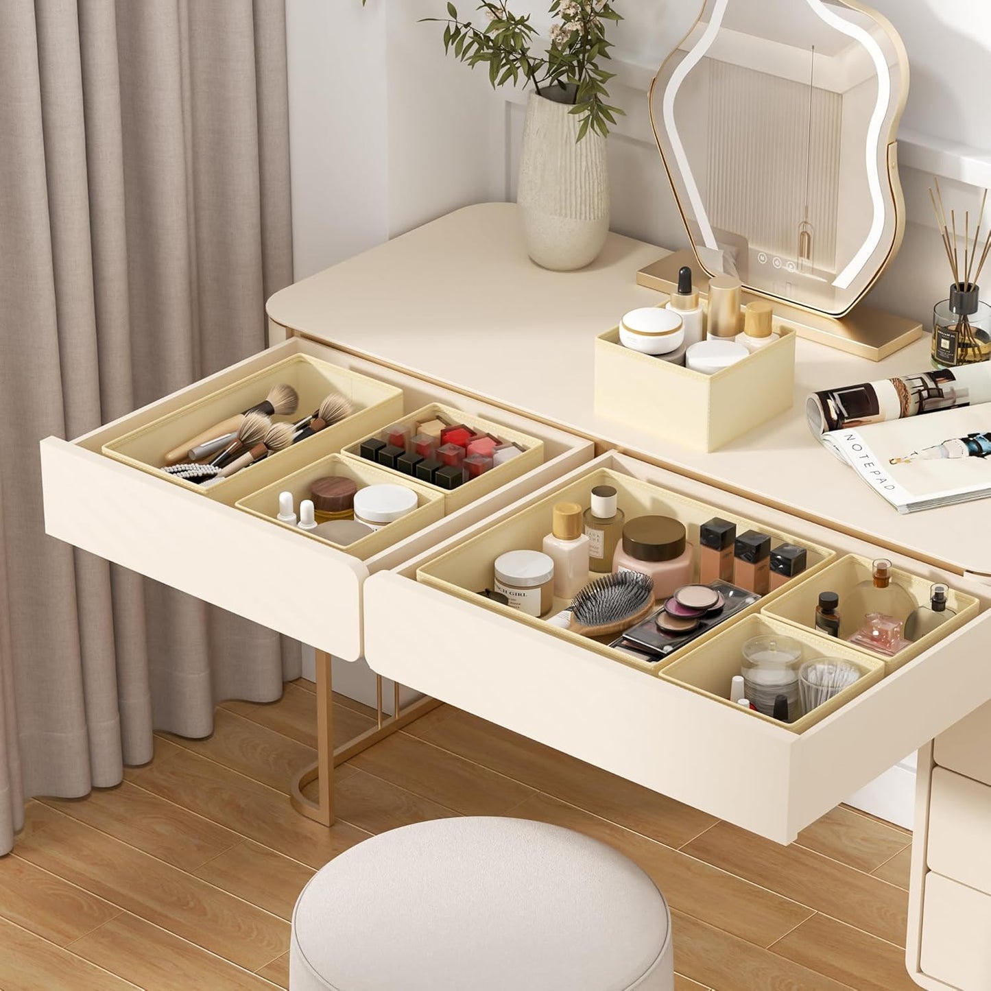 DIMJ Drawer Organizer Clothes - 16 Pack Baby Dresser Organizer for Nursery, Foldable Drawer Organizer Bins for Closet Bedroom Organization, Fabric Clothes Storage Dividers for Underwears, Socks, Bras