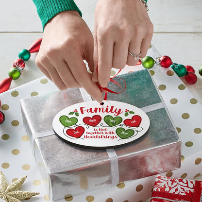 Let’s Make Memories Personalized Christmas Ornament - for Friends - 2024 Christmas Ornament - Wood - Oval - 2–6 Names - Heartstrings