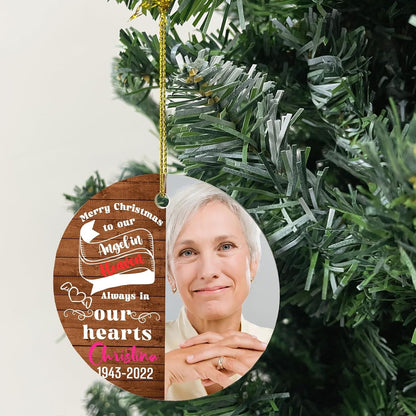 Personalized Christmas Ornaments,Double-Sided Ceramics Picture & Photo Custom Memorial Ornament - Memorial Ornaments 2025 - Hanging Customized Xmas Ornament for Christmas Tree