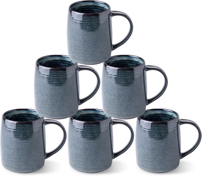 GBHOME Large Coffee Mugs Set of 6, 18oz Handmade Ceramic Coffee Mugs Set with Gradient color for Latte/Tea/Beer/Hot Cocoa, Dishwasher & Microwave Safe,