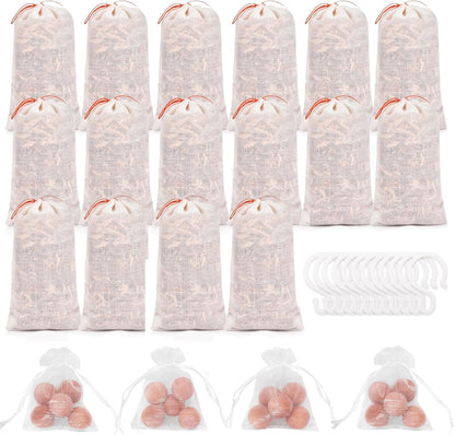 Homode Cedar Blocks for Clothes Storage, Cedar Balls and Cedar Chips for Closets and Drawers, Scented Cedar Sachets Bags Closet Air Freshener, 24 Pack