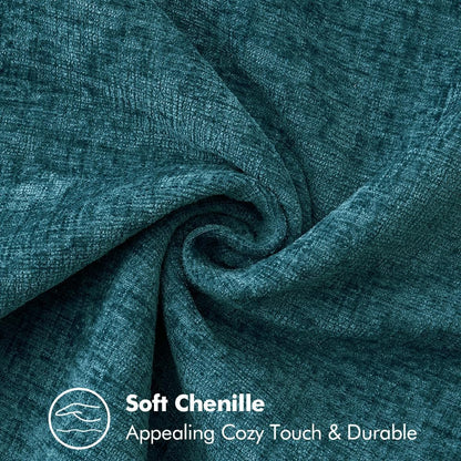 MIULEE Pack of 2 Couch Throw Pillow Covers 20x20 Inch Dark Teal Farmhouse Decorative Pillow Covers with Stitched Edge Soft Chenille Solid Dyed Spring Pillow Covers for Sofa Bed Living Room