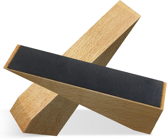 2 Pack Wooden Door Stop - Non-Slip Door Stoppers for Floor - Door Wedges for All Door Types and Surfaces - Each Door Stopper 2inch Thick, 6.3inch Long with Rubber