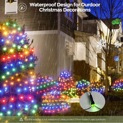 WBao Christmas Lights Outdoor 200LED F8 Big Bulbs, 8.4ft x 5.2ft Christmas Bushes Lights with 8 Modes, Timer, End to End Connectable, Waterproof for Lawn, Bushes Outdoor Xmas Decorations, Multicolor