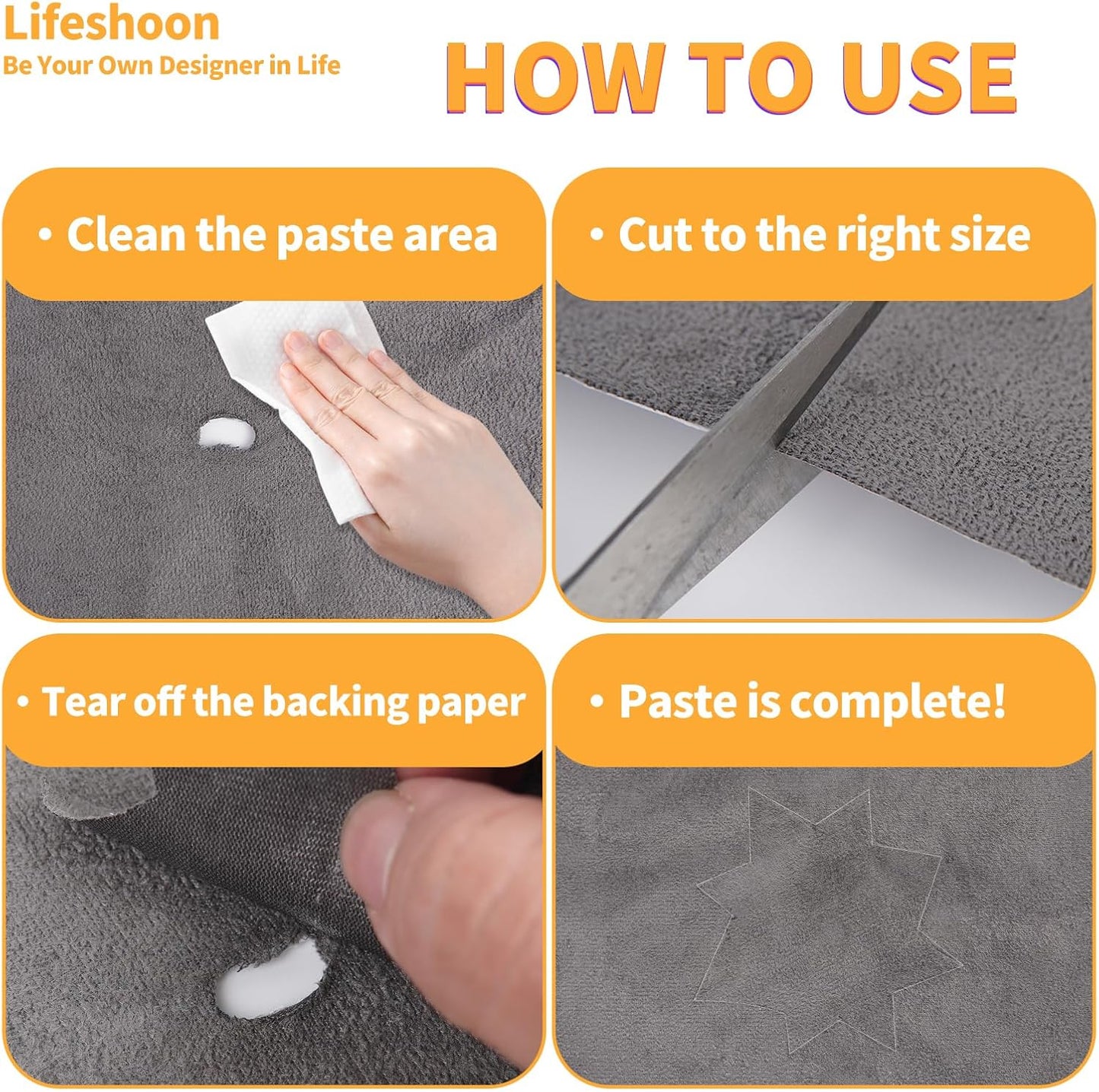 Fabric Repair Patches, 35X79 Inch Self-Adhesive Suede Patches Tape Durable, DIY Large Fabric Repair for Sofa, Couches, Furniture, Chair, Clothing （35X79 Inch, Brown）