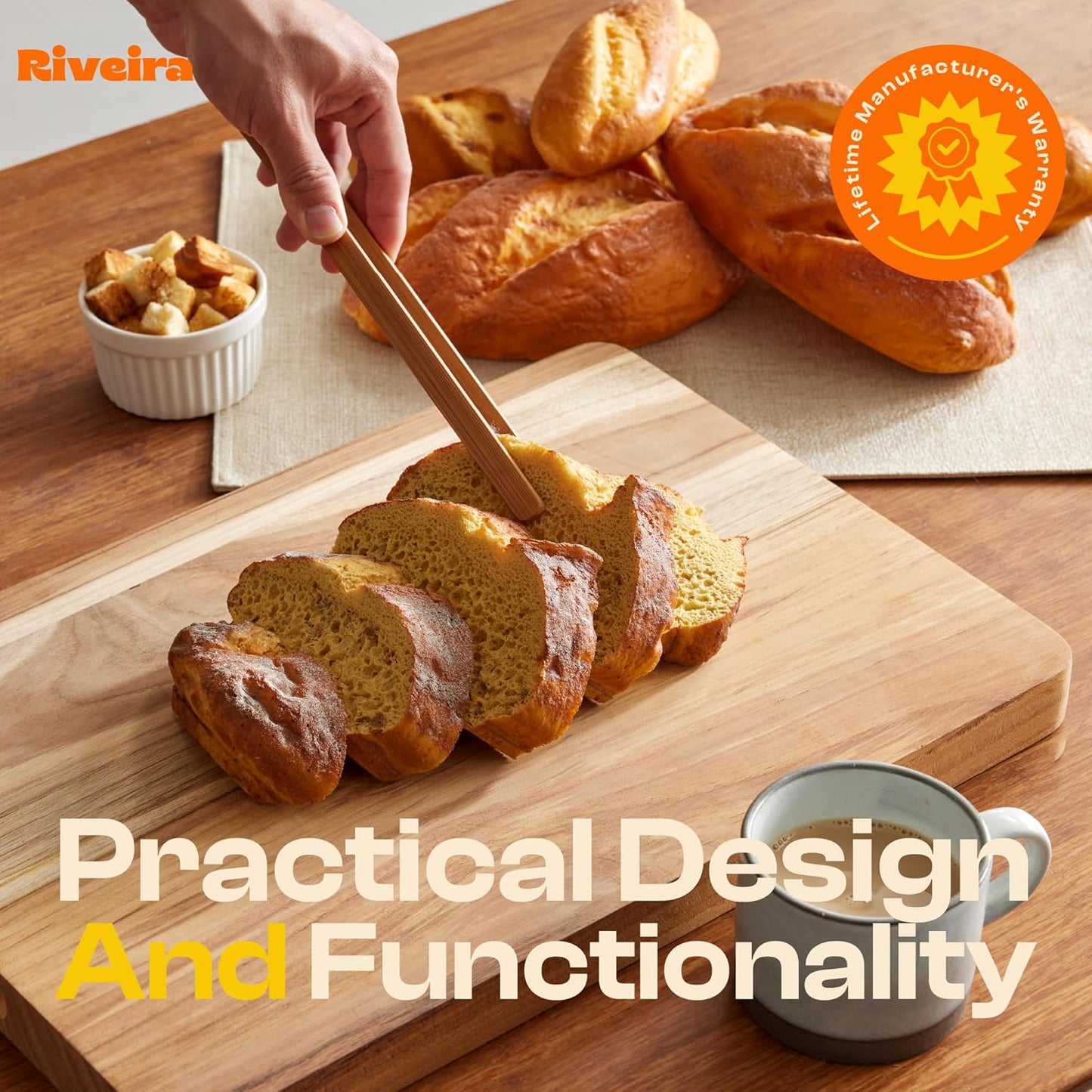 Riveira Dark Bamboo Wooden Spoons for Cooking 9-Piece with Holder, Apartment Essentials Wood Spatula Spoon Nonstick Kitchen Utensil Set Premium Quality Housewarming Gifts for Everyday Use