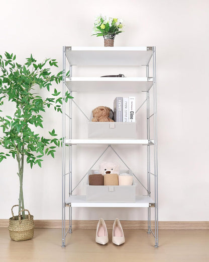 WUIKE Closet Storage Bins, Large Trapezoid Storage Boxes with Handles, Fabric Storage Baskets for Organizing Clothes, Sheets, Blankets, Decorative Storage Bins, White & Beige