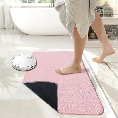 Bath Mat,Ultra Thin Bathroom Rugs,Rubber Bath Mats for Bathroom,No Slip Bath Rugs,Quick Dry,Machine Washable,Low Pile,Absorbent,Shower Outside,Sink,Home Decor Accessories.Pink,1'8"x2'8"(20x32inch)