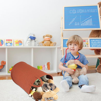 Cotton Rope Laundry Basket Hamper for Clothes Woven Storage Basket for Living Room Bedroom Boho Tall Rope Baskets for Blanket Toys Pillow Towels Baby Nursery Hamper Bin Large rustic