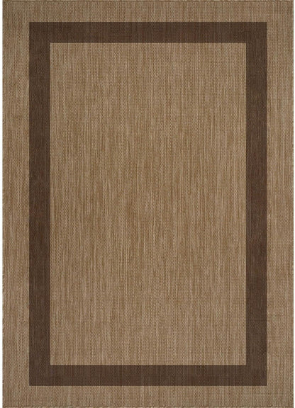 CAMILSON Outdoor Rug 8x10 - Modern Outside Rugs for Patios Porches Waterproof Durable Washable Non-Shedding, Easy-to-Clean Indoor Outdoor Area Carpet (8 x 10, Bordered - Jute)