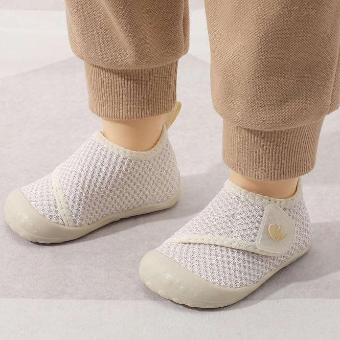 FEETCITY Baby First Walking Shoes Wide Baby Shoes Infant Sneakers Newborn Crib Shoe Barefoot Lightweight Slip On Shoe