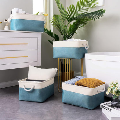 Storage Cubes - 4 Pack Large Fabric Baskets for Organizing, Collapsible Storage Bins for Closet Cloth Decorative Gift supplies Organizer Shelf 15.7 (L) x 11.8 (W) x 8.2 (H) inches