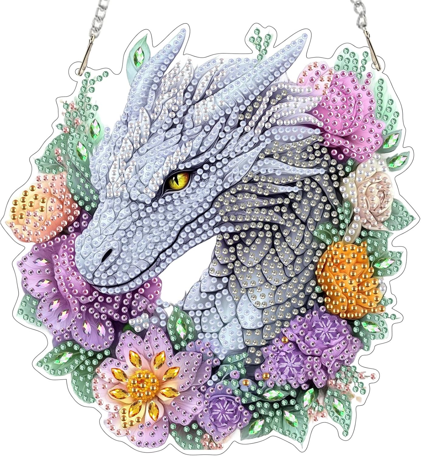 EOBROMD Diamond Hanging Art Kits for Adults, Dragon Diamond Art Painting Window Pendant Kits Suncatchers, DIY Special Shaped Rhinestone Adults, Home Wall Decor