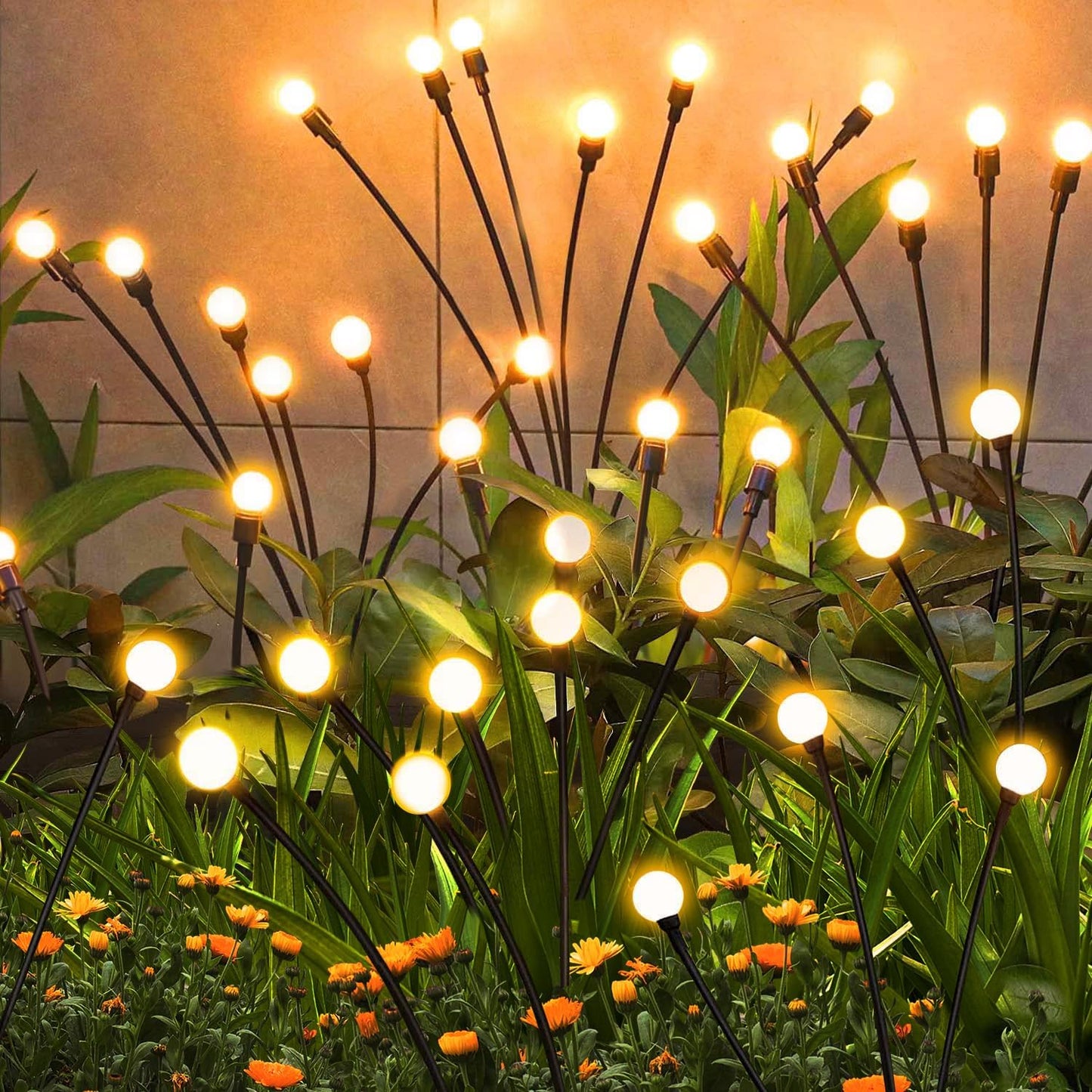 Solar Firefly Lights Outdoor, 8 Pack, Warm White, Swaying, Waterproof, Garden Decor for Yard Patio Pathway Lawn, Gardening Gifts