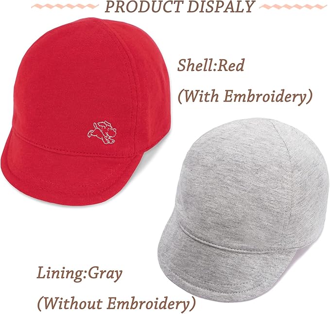Keepersheep Baby Reversible Baseball Cap Infant Sun Hat, Cotton Knit Soft Brim for Infant Toddler, Summer Outdoor Unisex