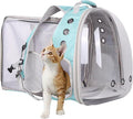 Square Back Extension Pet Backpack Carrier for Cat and Small Puppy up to 12 Pounds, Clear Space Capsule Astronaut Transparent Bubble Window Backpack to Carry and Transport Cat to Vet and Traveling